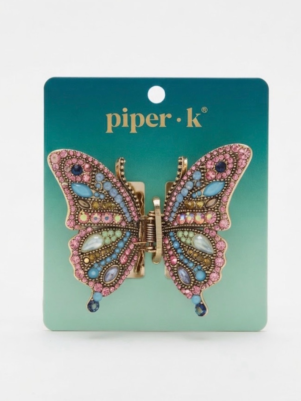 NWT ⚜️🦋⚜️ Piper K Bejeweled Butterfly Hair Claw Clip